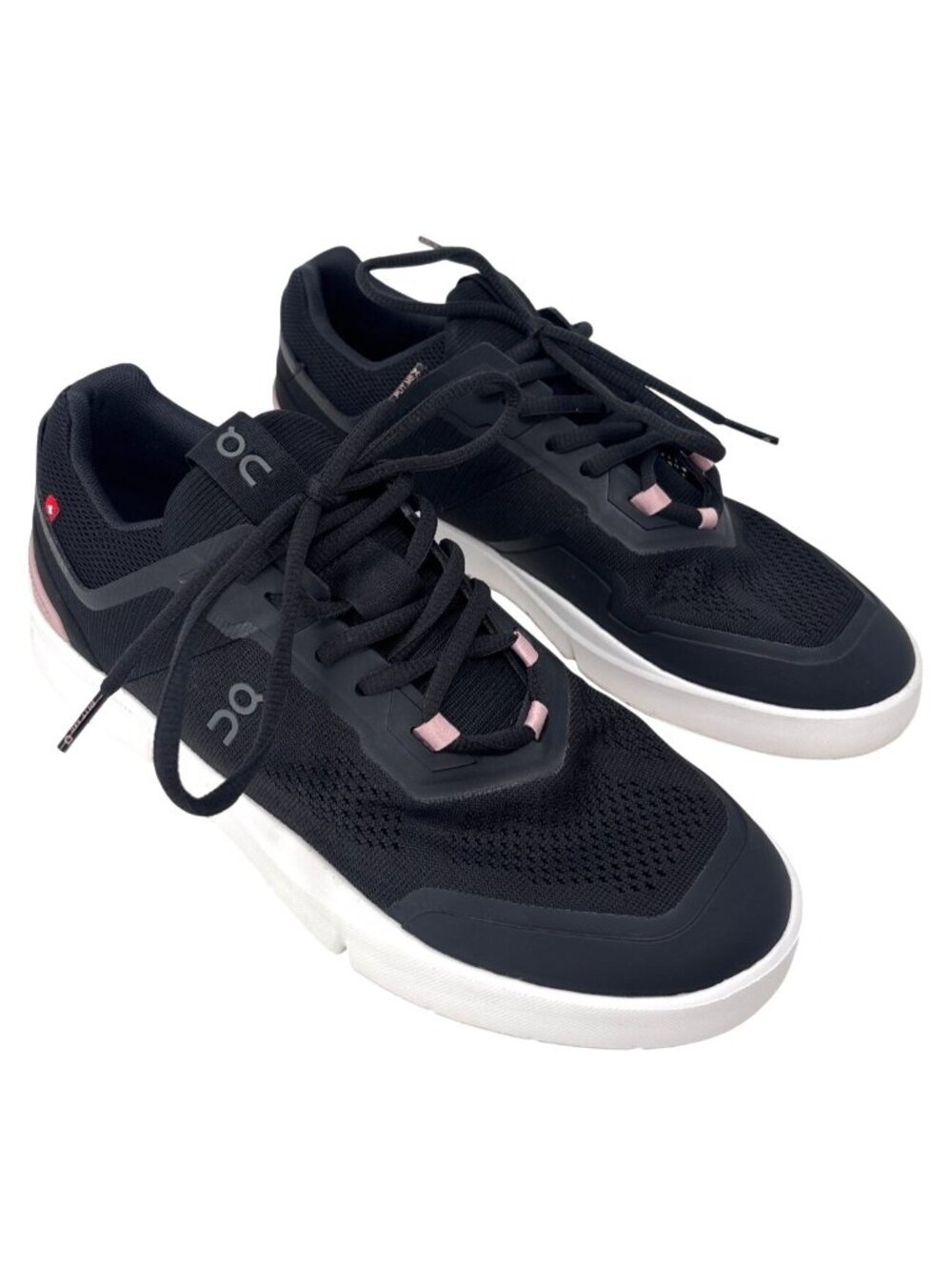 On Running Womens Roger Spin Sneakers Black & Pink US 9 EU 40.5 Mesh Lightweight